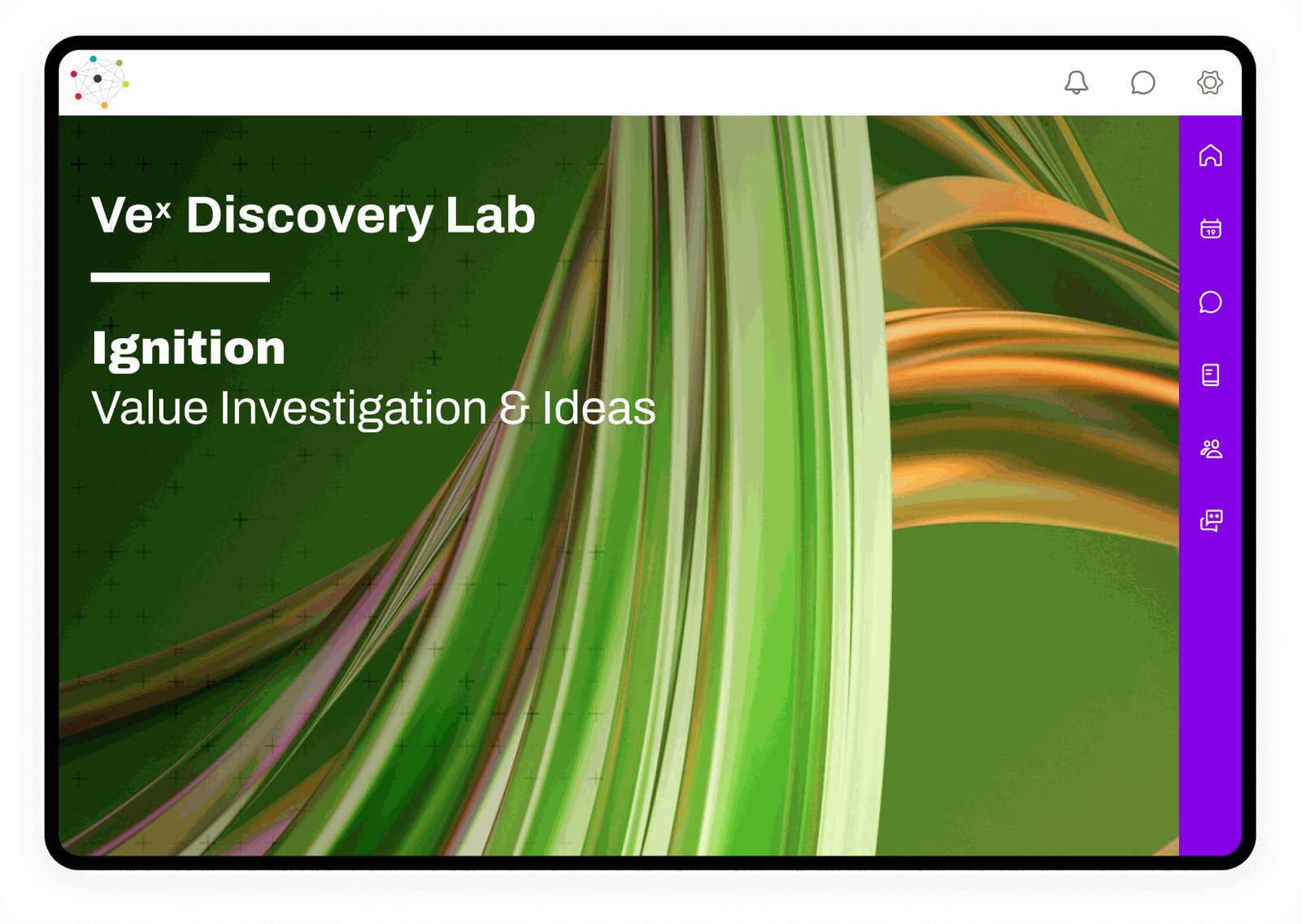A SmartLab discovery lab environment with agenda, resources and collaboration apps