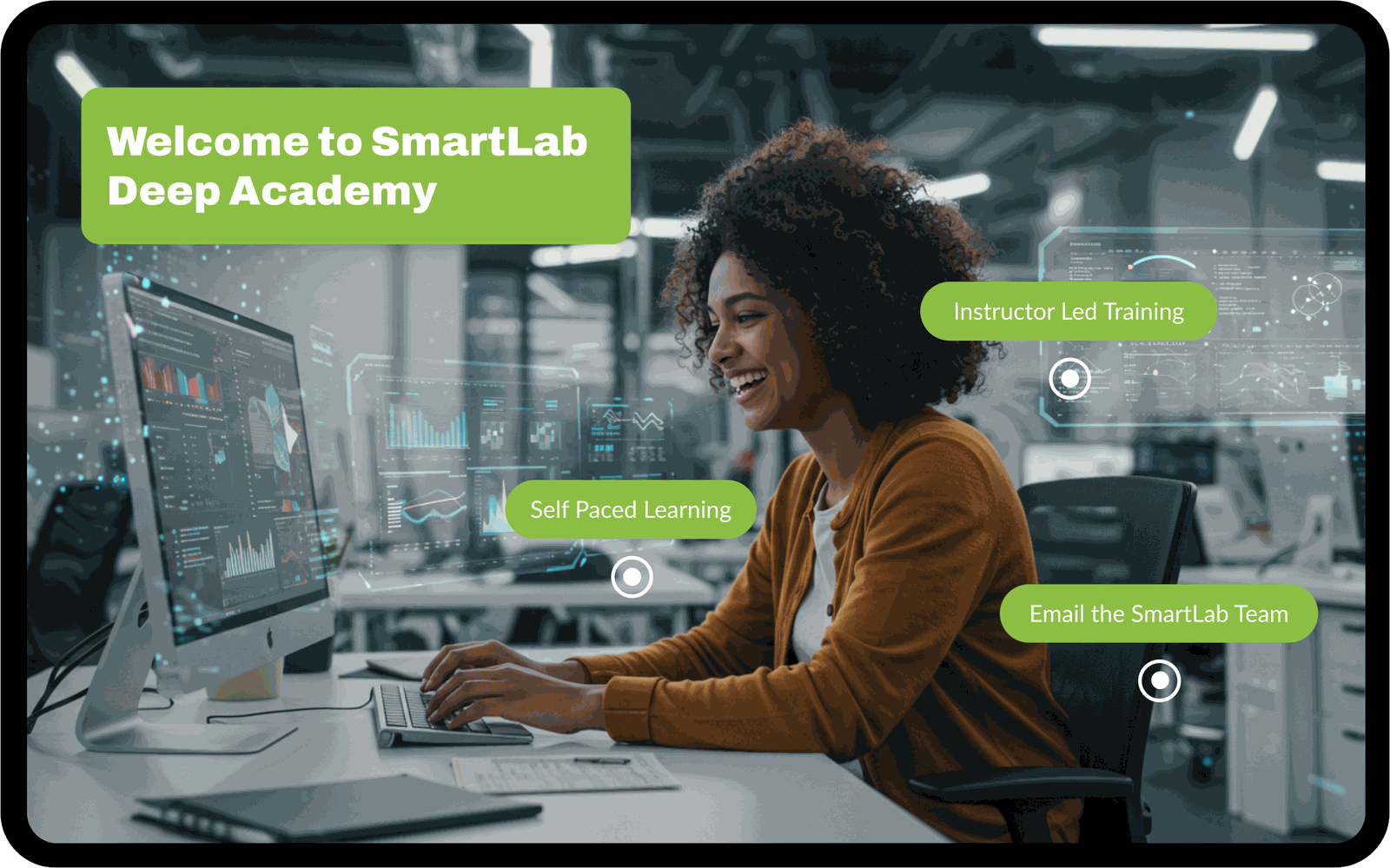 The SmartLab Deep Academy environment showing modules, agent patterns and progress